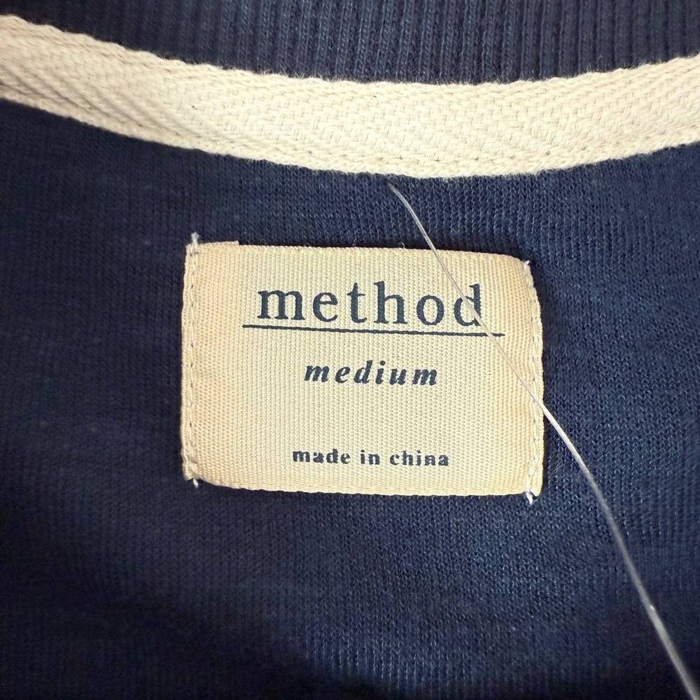 Method Mens Textured Waffle Knit Crew Neck Pullover Sweater Blue Heather Medium - Picture 3 of 8